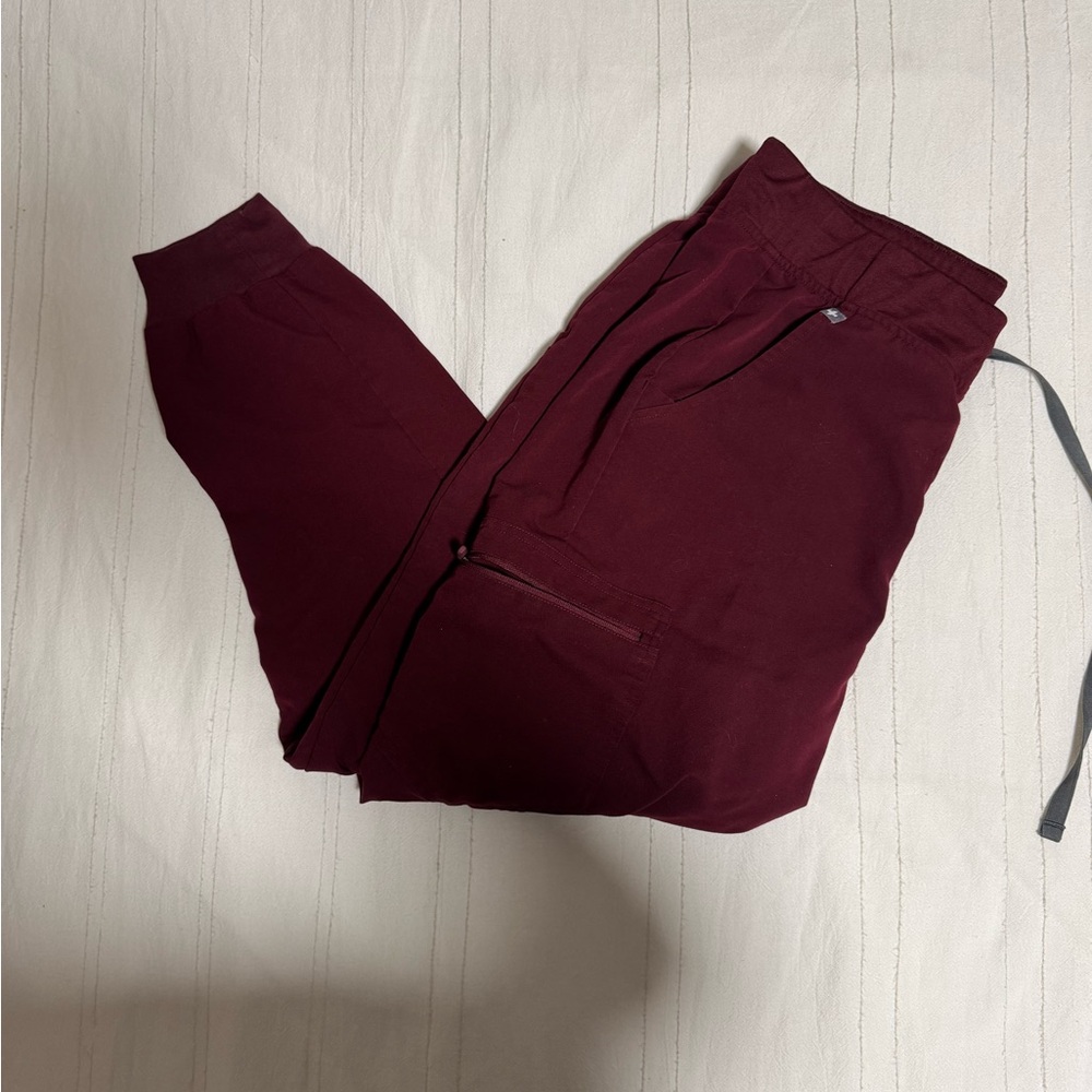 Figs Burgandy Zamora joggers